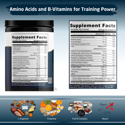Nitric Oxide Booster Powder Mix – Blue Raspberry Flavor