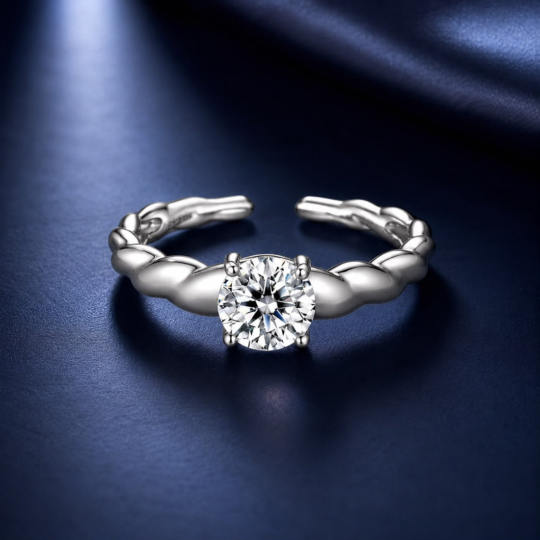 925 Sterling Silver Moissanite 0.65 Carat Ring for Women Size E  DestGlow