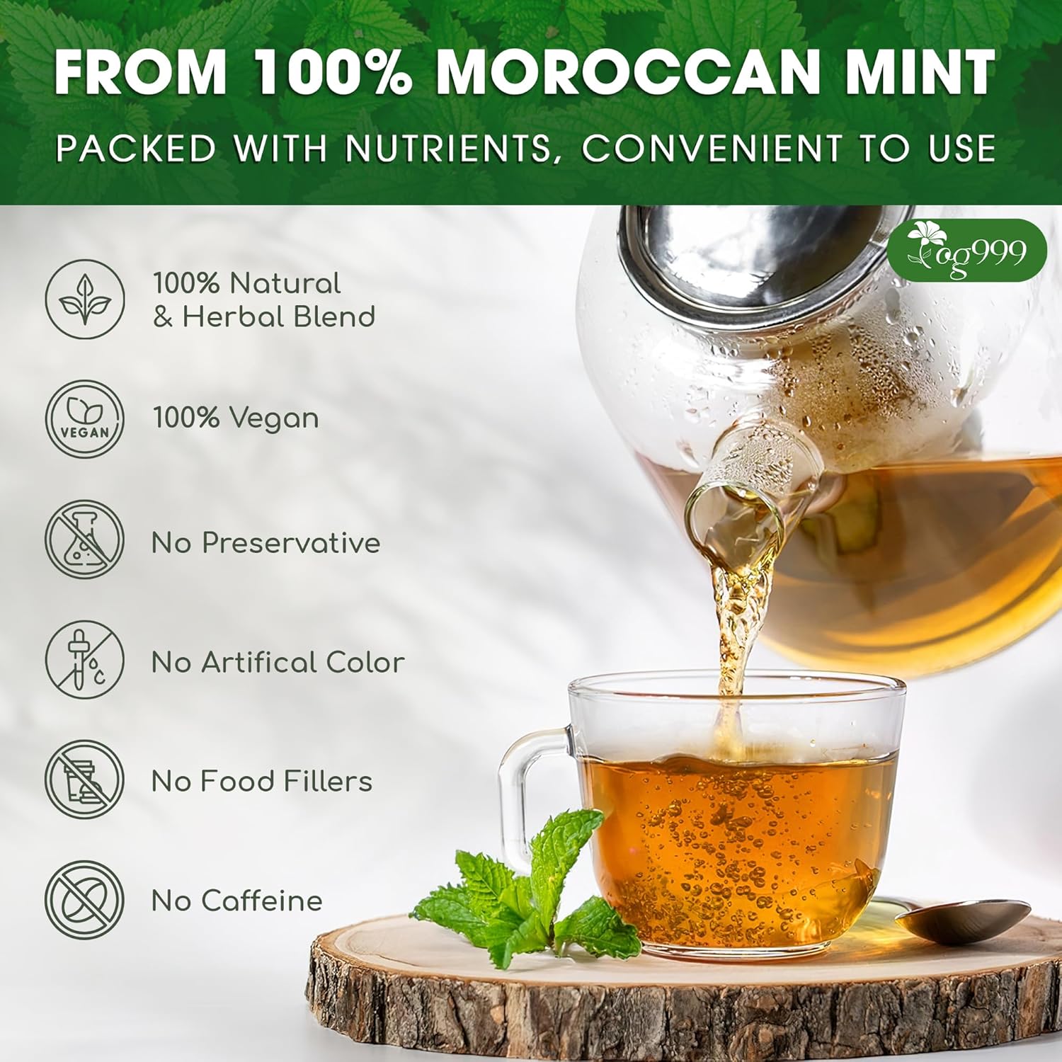 Premium Moroccan Mint Green Tea | Traditional Green Tea with Spearmint – Premium Quality Herbal Blend. by FreshDrinkUS - Natural and Premium Herbal Tea