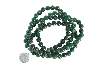 Green Jade Beads Mala Bracelet, 108 Prayer Beads Necklace (self-sufficiency and Friendship)  DestGlow