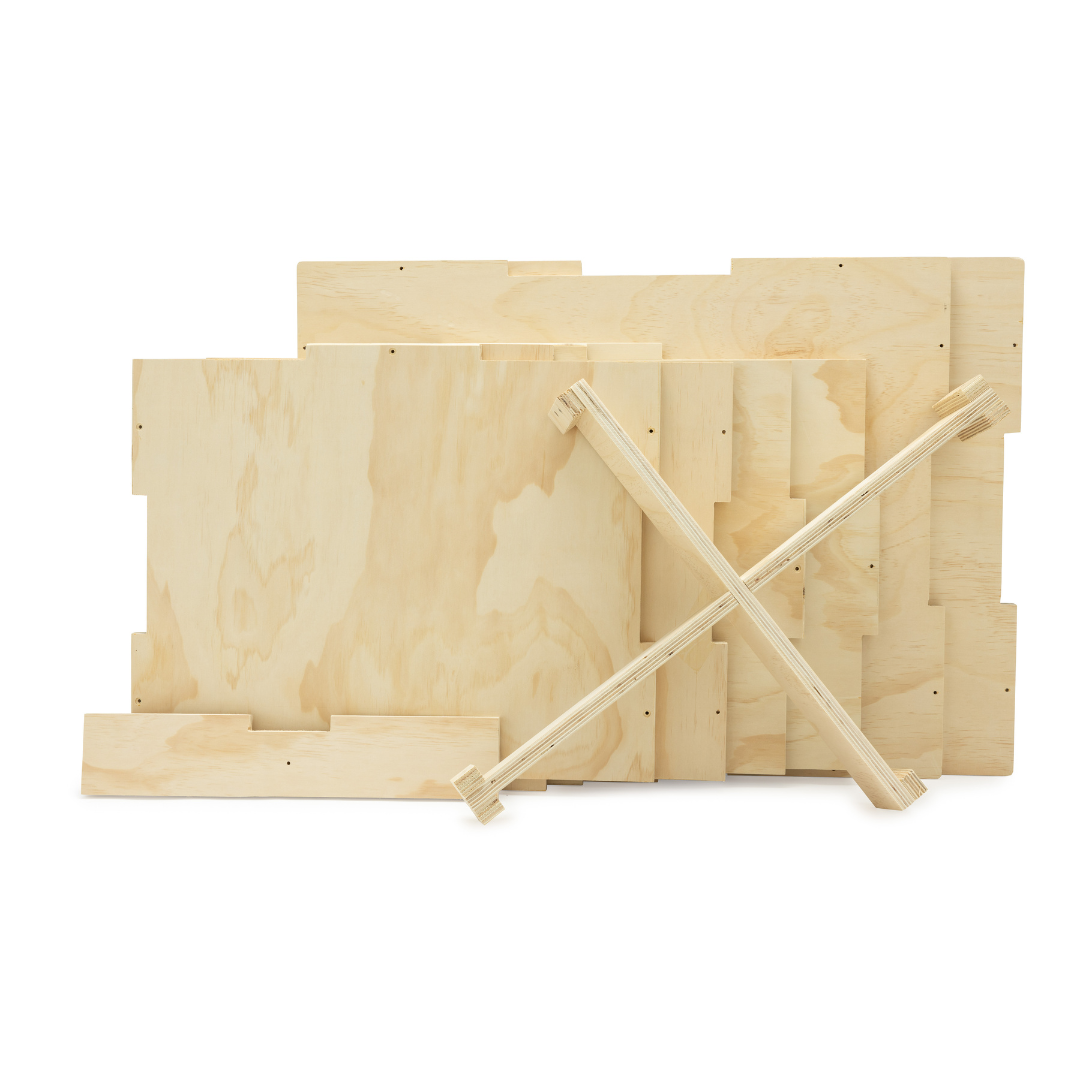 3-in-1 Wood Plyo Cube – Adjustable 20/24/30" Plyometric Box for Jumps, Step-Ups, and Strength Training – Heavy-Duty Poplar &amp; Eucalyptus Construction – Flat Pack with Easy Assembly