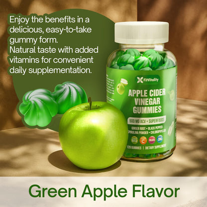 Premium Apple Cider Vinegar (ACV) Gummies, Formulated with Vitamin B12, Zinc, Ginger &amp; Vitamin C by FreshDrinkUS - Natural and Premium Herbal Tea
