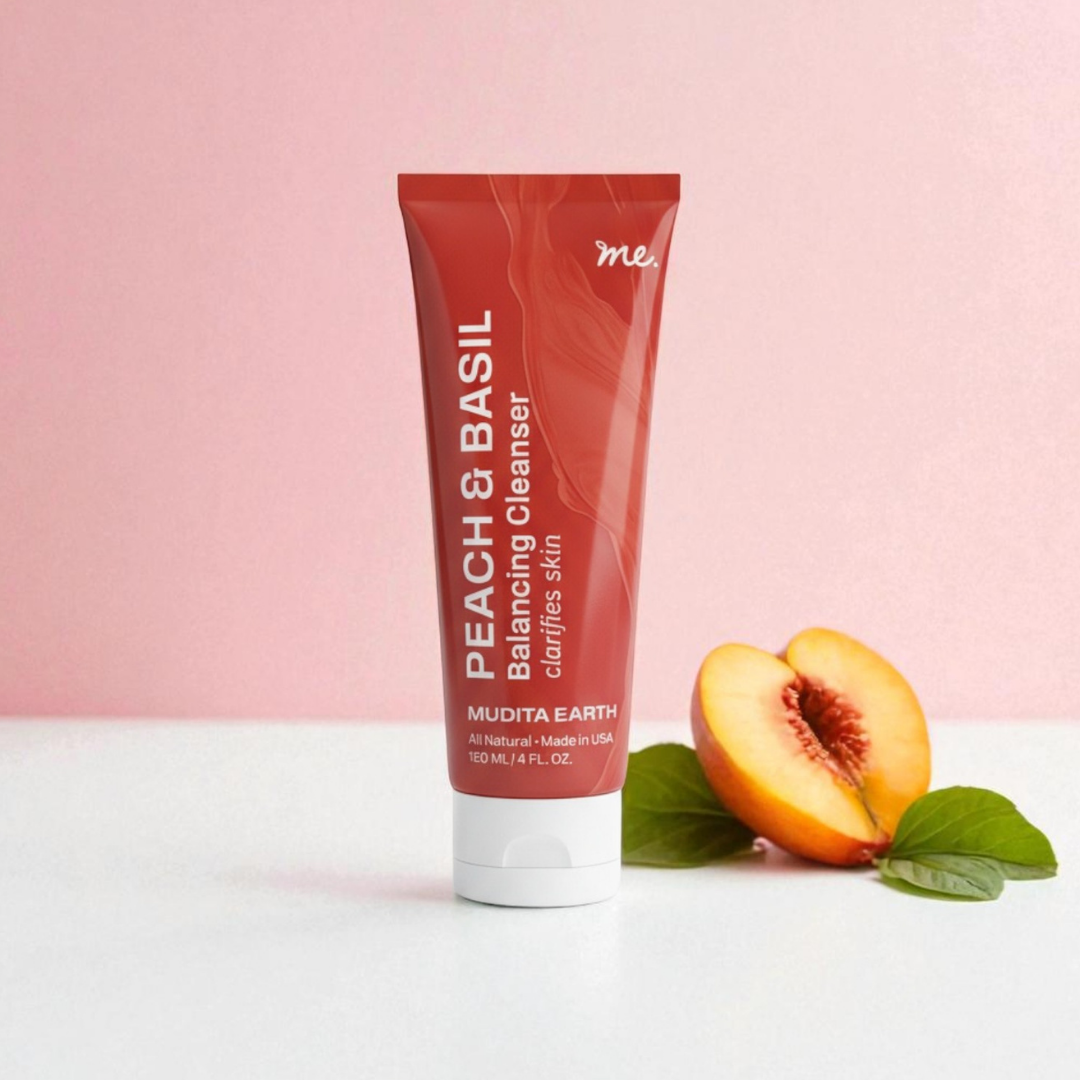 Peach &amp; Basil Balancing Face Cleanser by Mudita Earth