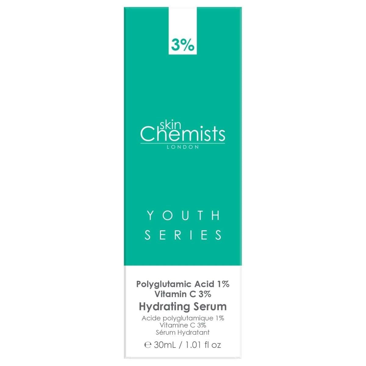 Hydrating Serum Polyglutamic Acid 1%, Vitamin C 3% 30ml by skinChemists US