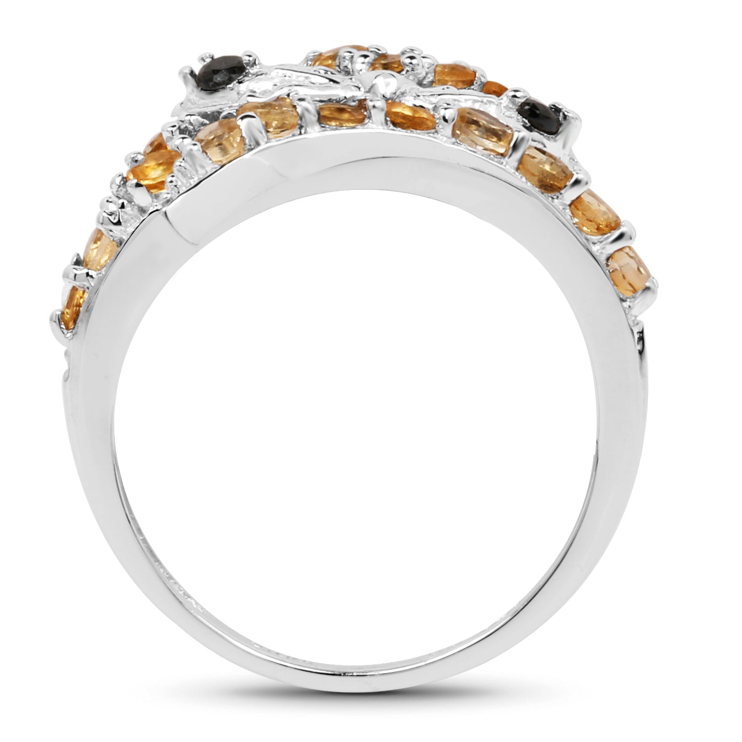1.00 Carat Genuine Citrine &amp; Black Spinel .925 Sterling Silver Ring by Bids.com