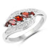 0.76 Carat Genuine Garnet and White Diamond .925 Sterling Silver Ring  DestGlow