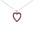18K 1/3 Cttw Diamond and Red Ruby Open Heart with Black Rhodium 18" Pendant Necklace (G-H Color, VS2-SI1 Clarity) by Bids.com