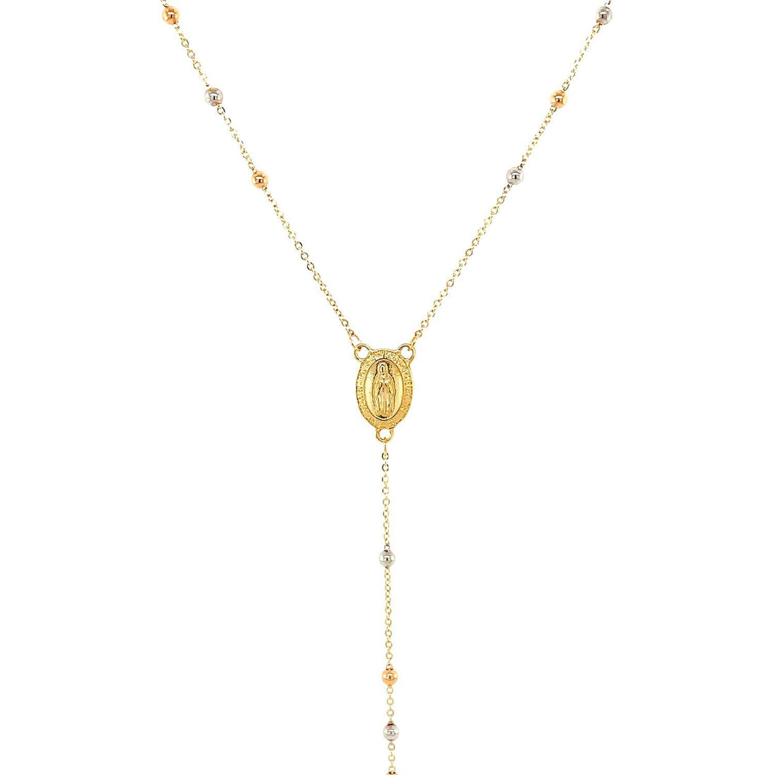 14k Tri Color Gold Lariat Rosary Necklace by Bids.com