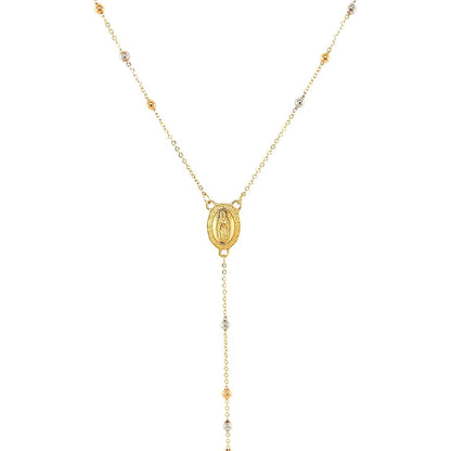 14k Tri Color Gold Lariat Rosary Necklace by Bids.com