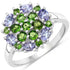 2.03 Carat Genuine Tanzanite and Chrome Diopside .925 Sterling Silver Ring by Bids.com