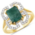 2.55 Carat Dyed Emerald and White Topaz .925 Sterling Silver Ring by Bids.com
