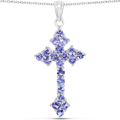 2.00 Carat Genuine Tanzanite .925 Sterling Silver Pendant by Bids.com
