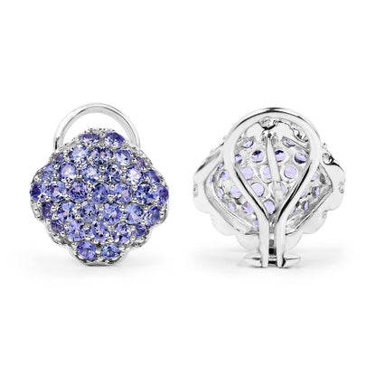 3.14 Carat Genuine Tanzanite .925 Sterling Silver Earrings  DestGlow
