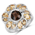 3.46 Carat Genuine Smoky Quartz & Citrine .925 Sterling Silver Ring by Bids.com