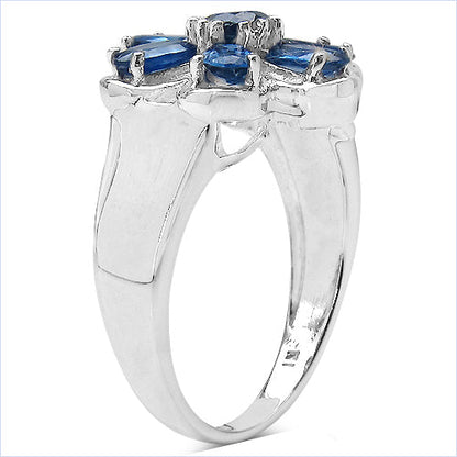 2.43 Carat Genuine Blue Sapphire .925 Sterling Silver Ring by Bids.com