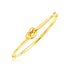 14k Yellow Gold Bangle Bracelet with Polished Knot by Bids.com