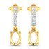 0.14 Carat Genuine White Diamond 14K Yellow Gold Semi Mount Earrings - holds 7x5mm Oval Gemstones by Bids.com