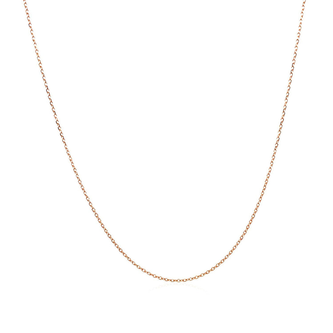 14k Rose Gold Diamond Cut Cable Link Chain 0.7mm by Bids.com