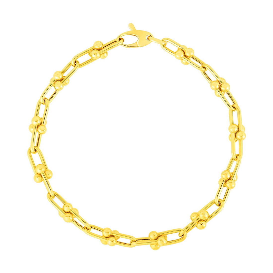 14k Yellow Gold 7 1/2 inch Jax Chain Bracelet by Bids.com