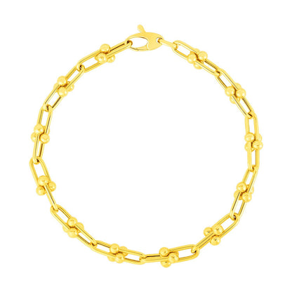 14k Yellow Gold 7 1/2 inch Jax Chain Bracelet by Bids.com