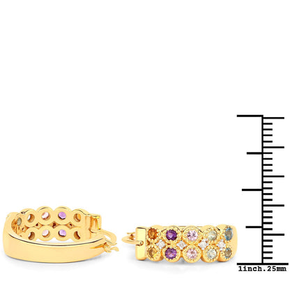 0.76 Carat Genuine Multi Stones .925 Sterling Silver Earrings by Bids.com