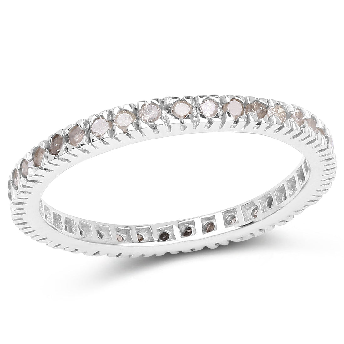 0.57 Carat Genuine Champagne Diamond .925 Sterling Silver Ring by Bids.com