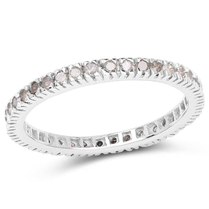 0.57 Carat Genuine Champagne Diamond .925 Sterling Silver Ring by Bids.com