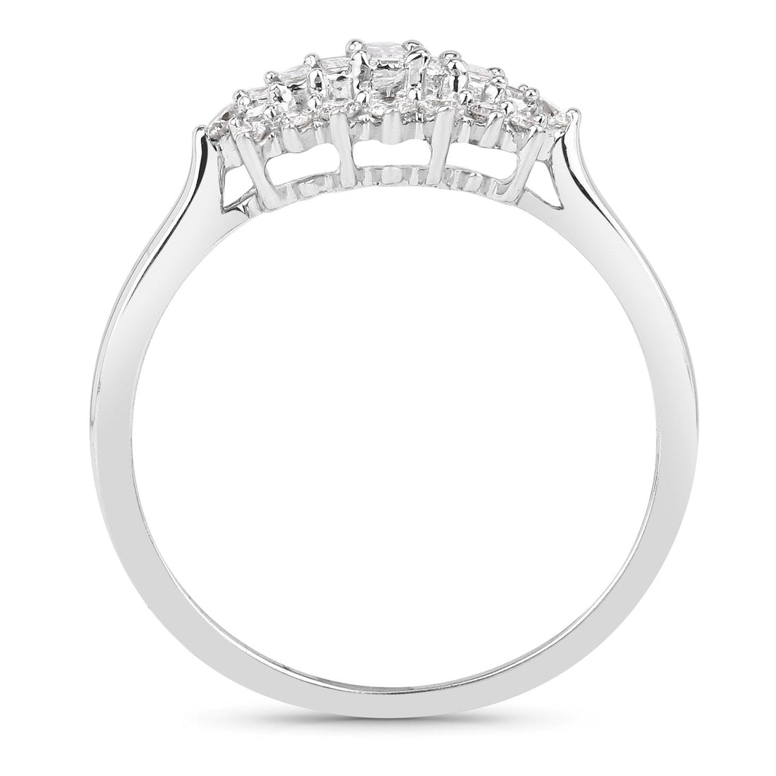 0.37 Carat Genuine White Diamond 14K White Gold Ring (E-F Color, VS-SI Clarity) by Bids.com