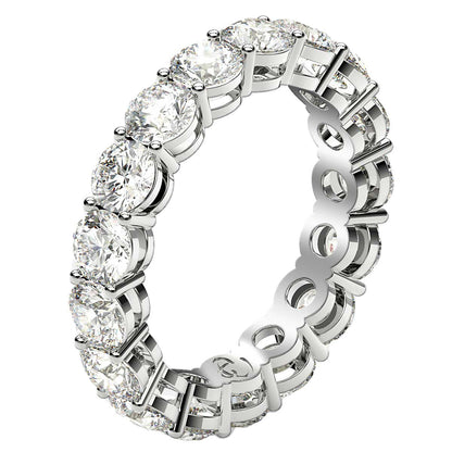 Round Cut Lab Grown Diamond Eternity Ring in 14k White Gold (3 cttw FG/VS2) by Bids.com