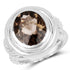6.59 Carat Genuine Smoky Quartz .925 Sterling Silver Ring  DestGlow