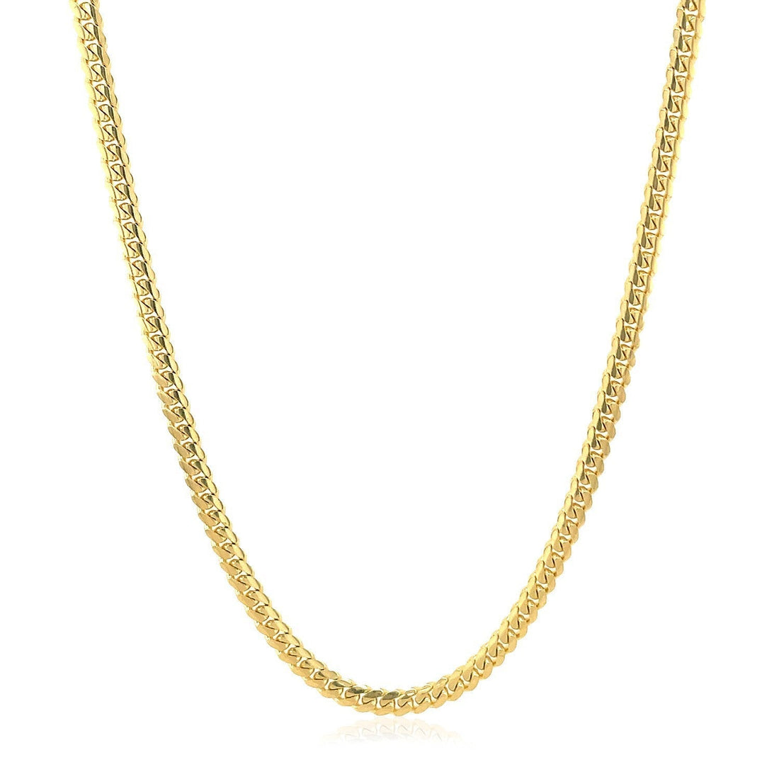 10k Yellow Gold Classic Solid Miami Cuban Chain (2.60 mm)  DestGlow
