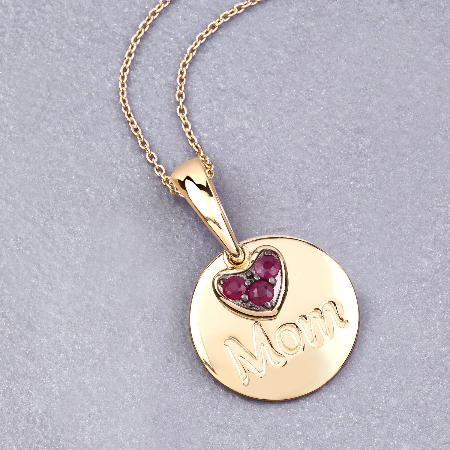 0.20 Carat Genuine Ruby .925 Sterling Silver Pendant by Bids.com