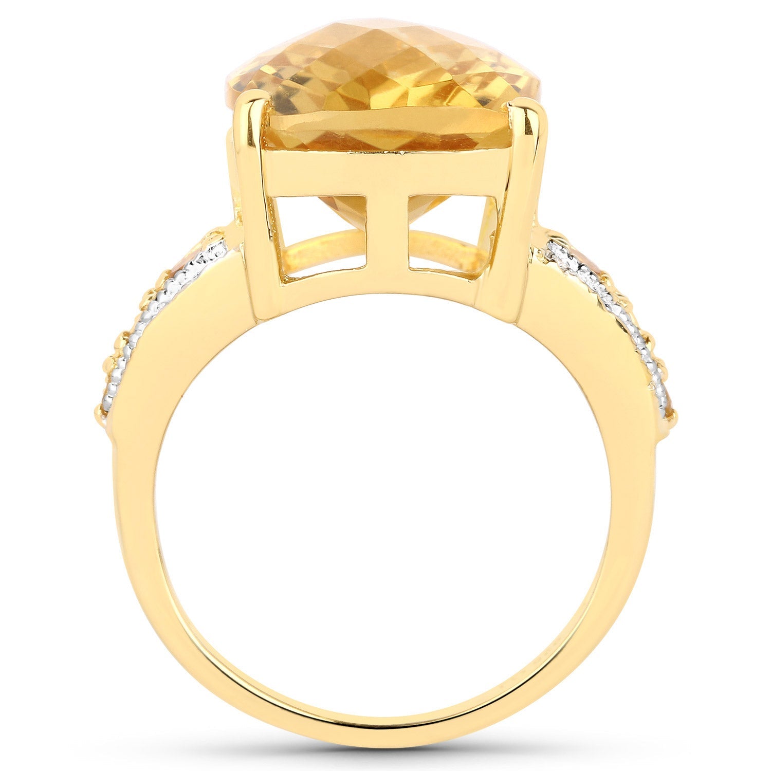 8.44 Carat Genuine Citrine and White Topaz .925 Sterling Silver Ring by Bids.com