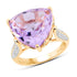 14K Yellow Gold Plated 10.44 Carat Genuine Pink Amethyst and White Topaz .925 Sterling Silver Ring  DestGlow