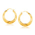14k Yellow Gold Graduated Textured Hoop Earrings (1 inch Diameter) by Bids.com
