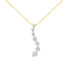 AGS Certified 14K Yellow Gold 2.0 Cttw Baguette and Brilliant Round-Cut Diamond Journey 18" Pendant Necklace (F-G Color, I1-I2 Clarity) by Bids.com