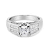 14K White Gold 1 1/4 Cttw Princess Cut Diamond Channel Set Engagement Ring (H-I Color, SI1-SI2 Clarity) - Ring Size 7 by Bids.com
