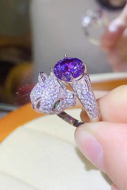 2 Carat Blue Sparkala™ Adjustable Animal Bypass Ring (Platinum Over Pure Sterling Silver) by Sparkala