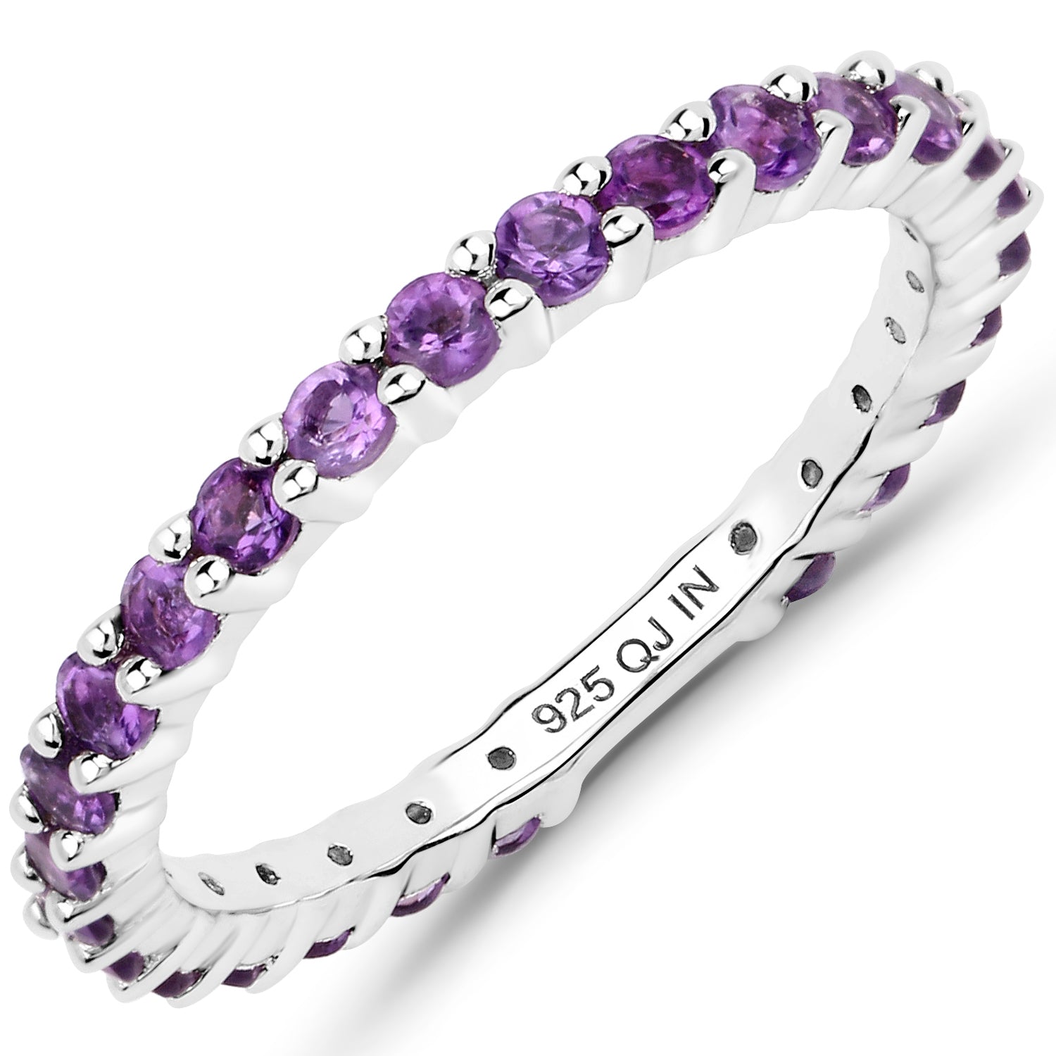0.78 Carat Genuine Amethyst .925 Sterling Silver Ring  DestGlow