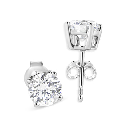 14K White Gold 1 3/4 Cttw Lab Grown Round Brilliant Diamond Solitaire Stud Earring (F-G Color, VS2-SI1 Clarity)  DestGlow