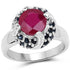 3.70 Carat Glass Filled Ruby and Blue Sapphire .925 Sterling Silver Ring by Bids.com