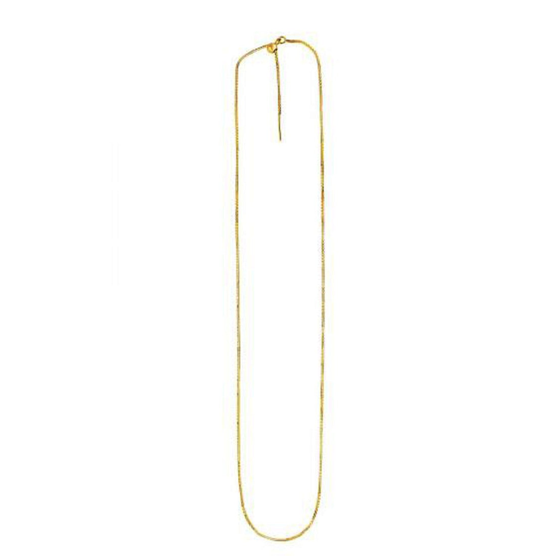 Endless Adjustable Box Chain in 14k Yellow Gold (0.95 mm)  DestGlow