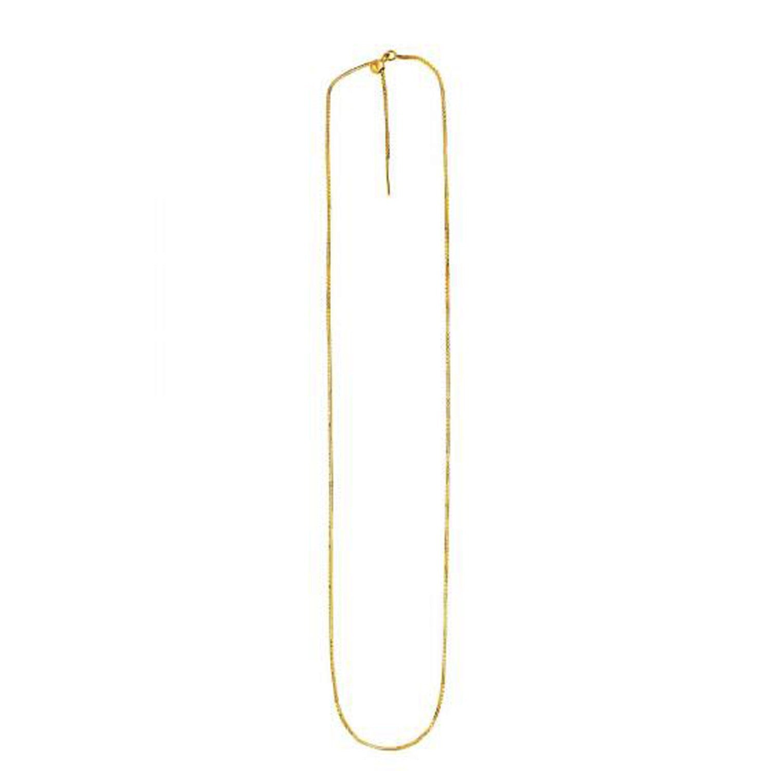 Endless Adjustable Box Chain in 14k Yellow Gold (0.95 mm)  DestGlow