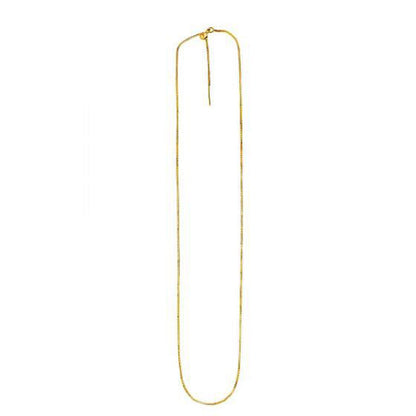 Endless Adjustable Box Chain in 14k Yellow Gold (0.95 mm)  DestGlow