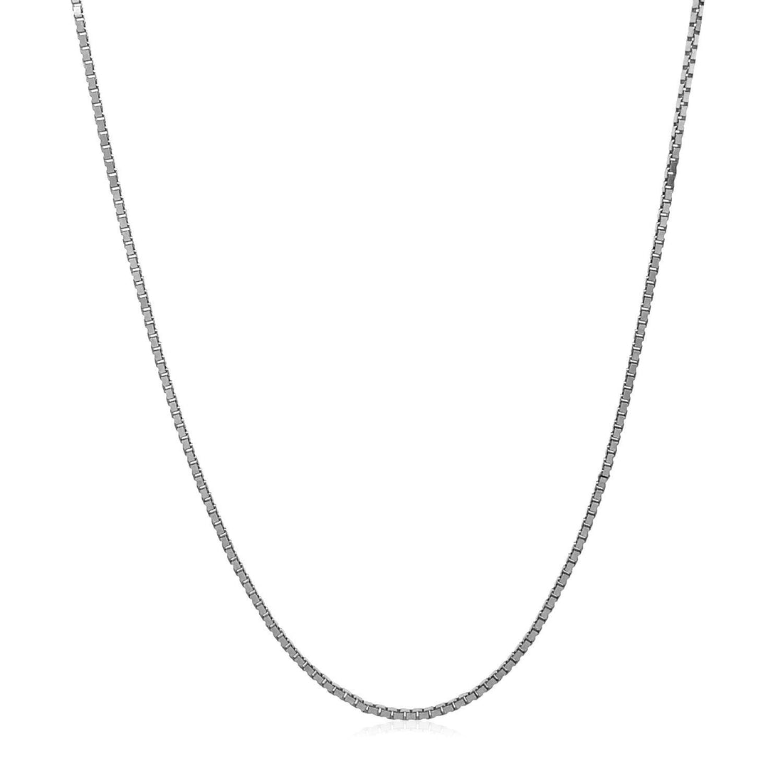 14k White Gold Adjustable Box Chain (1.10 mm) by Bids.com