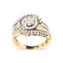 10K Yellow Gold 1 Cttw Round and Baguette cut Diamond Cluster Swirl Band Ring (H-I Color, I1-I2 Clarity) - Ring Size 7 by Bids.com