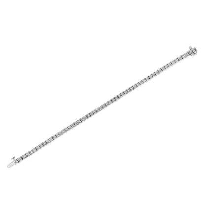 .925 Sterling Silver 1.0 Cttw Diamond Square Frame Miracle-Set Tennis Bracelet (I-J Color, I3 Clarity) - 7"  DestGlow