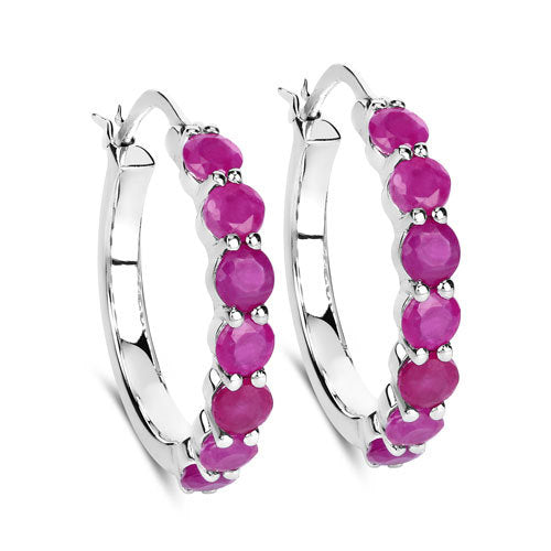 2.80 Carat Genuine Ruby .925 Sterling Silver Earrings by Bids.com