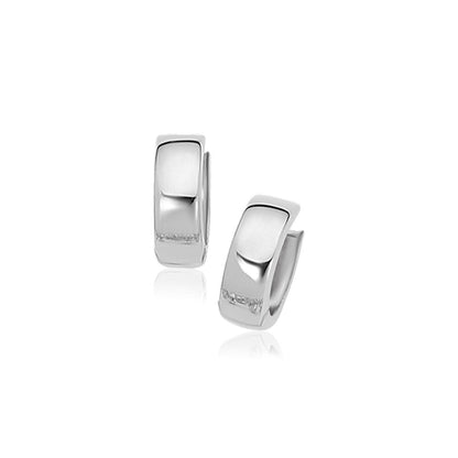 14k White Gold Snuggable Hoop Earrings  DestGlow