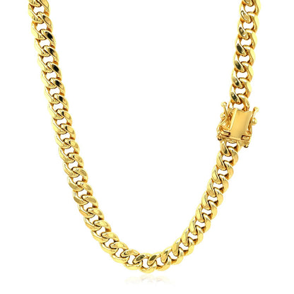 5.5mm 14k Yellow Gold Miami Cuban Semi Solid Chain by Bids.com